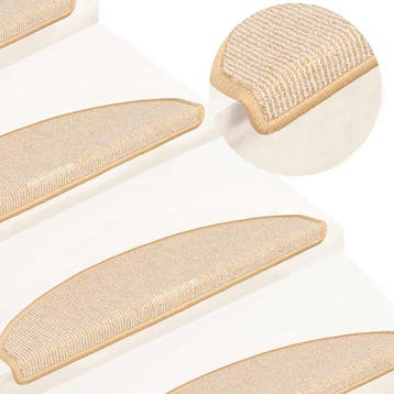 vidaXL Trapmatten 15 st 65x21x4 cm Crème Halfrond Groot, Verzenden