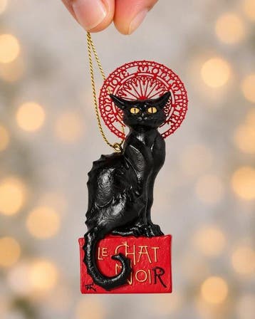 Kerstboomversiering (5) - Hars - Kerstornament met kat, Nieuw