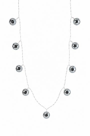 KIMU® Discobal LED Lichtsnoer Zilver Bol Disco Bal Spiegeltj, Ophalen of Verzenden