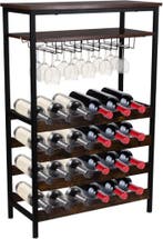 2dekans | Niceey Wijnrek - Voor 24 Flessen en 15 Glazen -, Huis en Inrichting, Ophalen of Verzenden, Nieuw