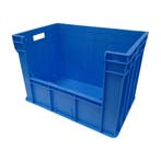Magazijnbak 600x400x415 mm euronorm blauw pp gebruikt, Ophalen of Verzenden