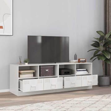 vidaXL Tv-meubelen 2 st 67x39x44 cm staal wit, Verzenden, Nieuw