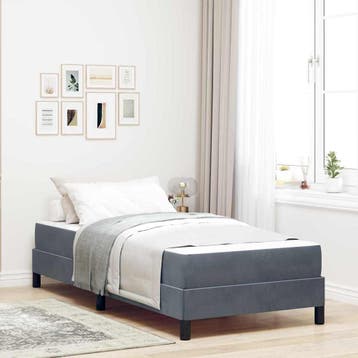 vidaXL Boxspring bed met matras Donkergrijs 80 x 220 cm Stof, Verzenden, Nieuw
