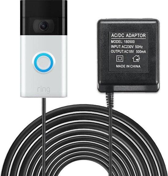 Stekker adapter video deurbel voeding Ring + Eken + Eufy 5M, Huis en Inrichting, Deurbellen, Nieuw, Verzenden