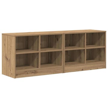 vidaXL Bedkast 2 st Artisanaal eiken 66 x 33 x 48 cm Bewerkt, Verzenden, Nieuw