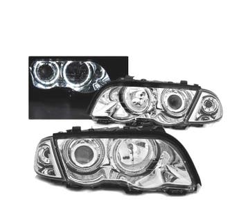 PHARES BMW E46 98-01LED ANGEL EYES CHROMÉ, Verzenden