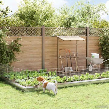 vidaXL Tuinhek met palen 24 st 75 x 50 cm Gegalvaniseerd, Tuin en Terras, Verzenden, Nieuw