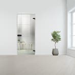 Glazen binnendeur voor opdek kozijn zwart beslag-Crepi gehar, Doe-het-zelf en Bouw, Verzenden, Nieuw