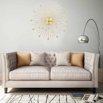 vidaXL Wandklok 70 cm metaal goudkleurig, Huis en Inrichting, Verzenden, Nieuw