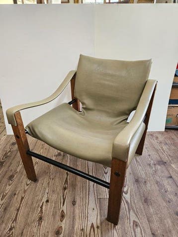Arkana - Fauteuil (2) - Simili-cuir, Teck - Chaise Safari