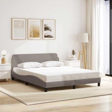 vidaXL Bedframe Dover stof taupe 160x200 cm, Verzenden, Nieuw