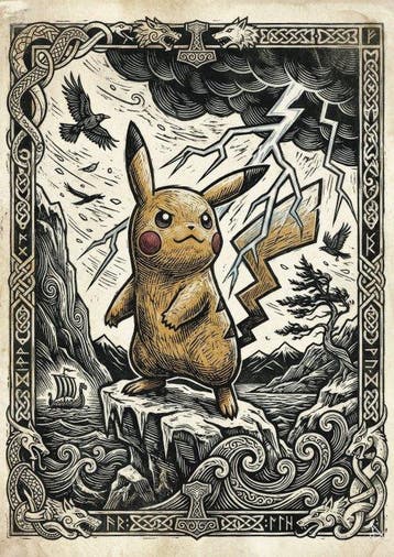 ANDSAL - Pikachu & Charizard Nordic Viking Pokémon Special, Nieuw