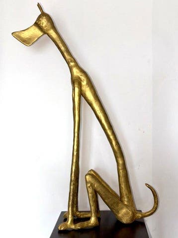 Abdoulaye Derme - sculptuur, Chien Le gardien silencieux -