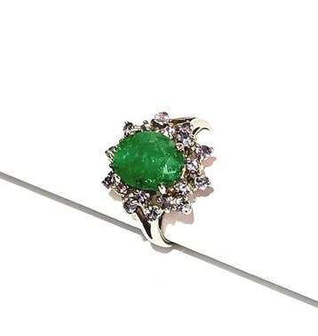 Zonder minimumprijs - Ring Zilver - 3.00ct. tw. Smaragd -, Nieuw
