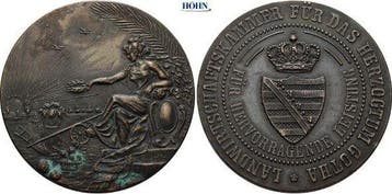 Brons medaille ohne Jahr Sachsen-coburg-gotha medaille, Verzenden, België