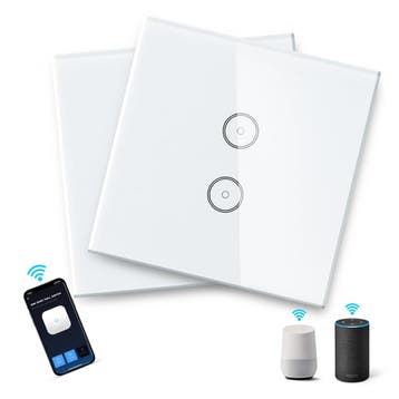 Lichtschakelaar - Wandschakelaar - Lichtknop - 2 stuks - Wit, Verzenden, Nieuw