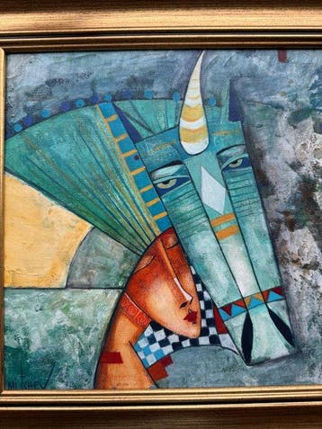 Peter Mitchev “Pedro” (1955–2024) - Turquoise Reverie, Antiek en Kunst