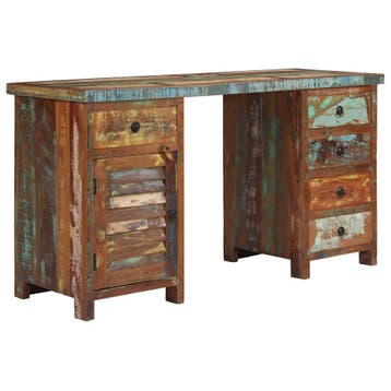 vidaXL Bureau 140x50x77 cm massief gerecycled hout, Verzenden, Nieuw