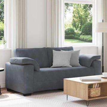 vidaXL Loveseat bank 180x77x82 cm fluweel donkergrijs, Verzenden