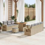 vidaXL Tuinbank Set met kussen met opslag 10 pcs beige en, Verzenden