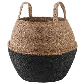 vidaXL Plantenpot met handvatten Zwart Ø 32 x 32 cm 100%, Verzenden