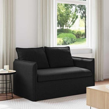 vidaXL bank / zetel Zwart 136 x 82 x 85 cm Stof, Verzenden