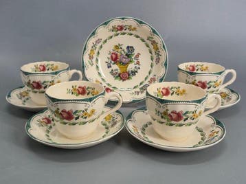 Koffieservies - Spode Avondale Tassen-Set mit Schale –, Antiek en Kunst