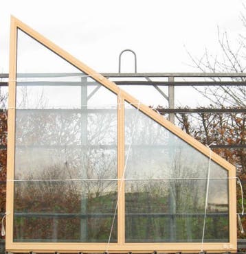 houten raam , chassis , venster , kozijn 245 x 259, Nieuw, Ophalen of Verzenden, Inclusief glas, 225 cm of meer