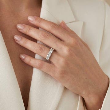 Ring - 18 karaat Witgoud - 3.40ct. tw. Diamant (Natuurlijk)