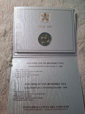 Vatican. 2 Euro 2009 Astronomia (Sans prix de réserve)
