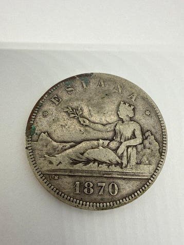 Spanje. Gobierno Provisional (1870). 5 Pesetas 1870 (Zonder