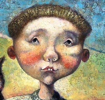 Emzar Khabuliani (1963) - Garçon et la Chouette _