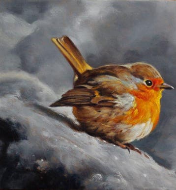 Giovanni Parlato(1957) - Pettirosso nella neve, Antiek en Kunst