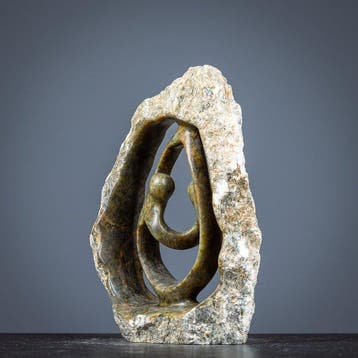 Figurine - Dancing together - pierre serpentine