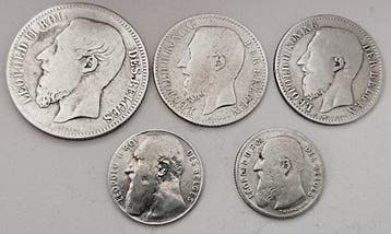 België. 1867/1907 lot 5 Pièces (Zonder minimumprijs), Postzegels en Munten