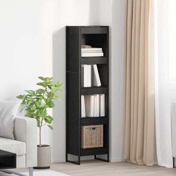 vidaXL Boekenkast 40 x 30 x 155 cm Bewerkt hout Zwart Eiken, Verzenden