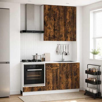vidaXL Keukenblok KALMAR 5 st Gerookt eiken Bewerkt hout, Verzenden