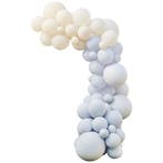 Blauw Wit Creme Ballonnenboog DIY Set, Verzenden