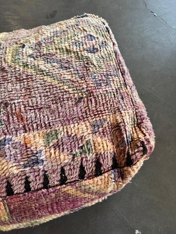 Poef - Vintage Boujad tapijt poefhoes – Marokkaanse, Nieuw