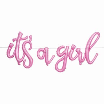 Gender Reveal Letterslinger ItS A Girl 2,4m, Verzenden