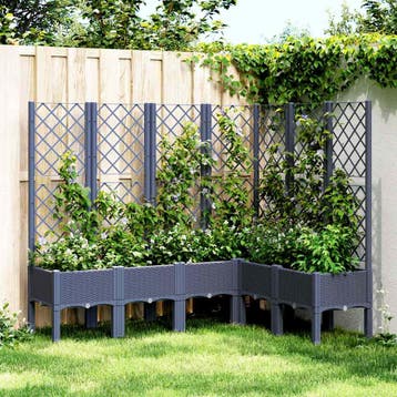 vidaXL Plantenbak met latwerk 160x120x142 cm polypropeen, Verzenden