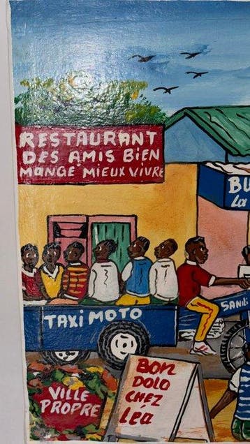Schilderij - Afrikaanse straatscène – Levendig stedelijk