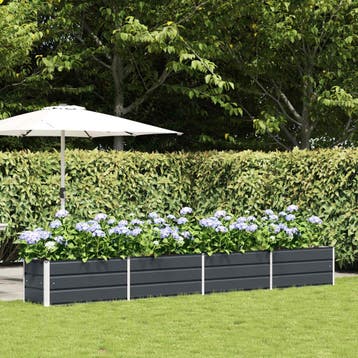 vidaXL Plantenbak Antraciet 385 x 50 x 45 cm Gegevens staal, Verzenden, Nieuw