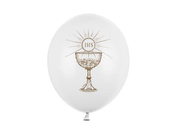 Communie Ballonnen Wit 30cm 6st, Verzenden, Nieuw