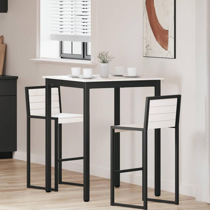 vidaXL Bartafel Wit 80 x 80 x 105 cm Massief grenenhout, Huis en Inrichting, Tafels | Eettafels, Nieuw, Verzenden
