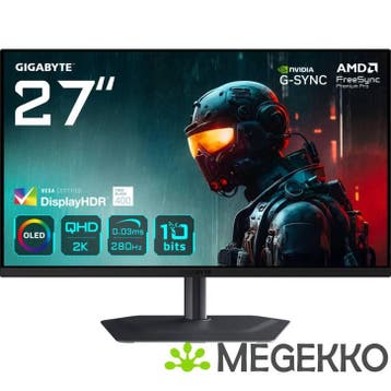 Gigabyte MO27Q2A 27  Quad HD 280Hz QD-OLED Gaming monitor, Verzenden, Nieuw