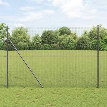 vidaXL gelast draadhek met grondbevestiging 25 x 1,5 m Grijs, Tuin en Terras, Verzenden, Nieuw