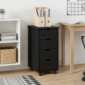vidaXL Rollende kast 34 x 39 x 65,5 cm Massief vurenhout, Verzenden
