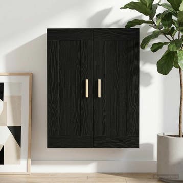vidaXL Wandkast Muurmontage Zwart eiken 69,5 x 34 x 90 cm, Huis en Inrichting, Kasten | Wandmeubels, Verzenden, Nieuw