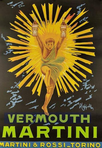 Advertisement poster - Vermouth Martini - Martini & Rossi -, Antiek en Kunst